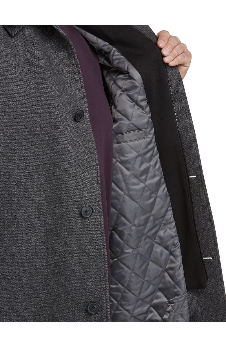 Calvin Klein Big & Tall Herringbone Zale Overcoat, Alternate, color, Grey