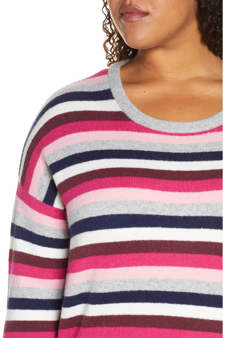 Multistripe Crewneck Sweater, Alternate, color, PNKOBSESSION
