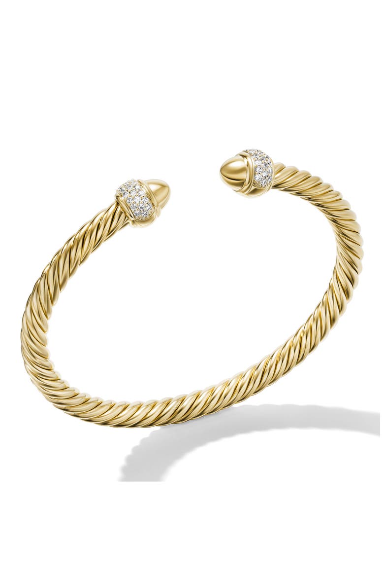 Cable Bracelet with Diamonds, 5mm, Alternate, color, 18K YELLOW GOLD