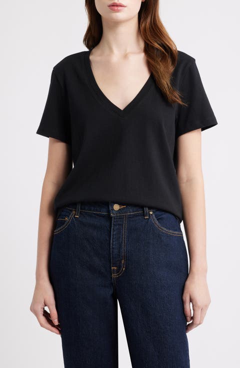 Perfect V-Neck Cotton T-Shirt