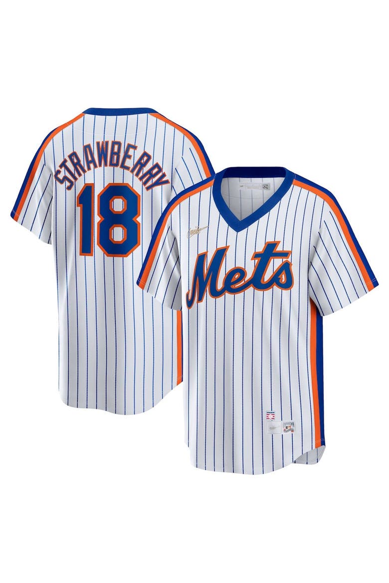 Men's Nike Darryl Strawberry White New York Mets Home Cooperstown Collection Player Jersey, Main, color, White