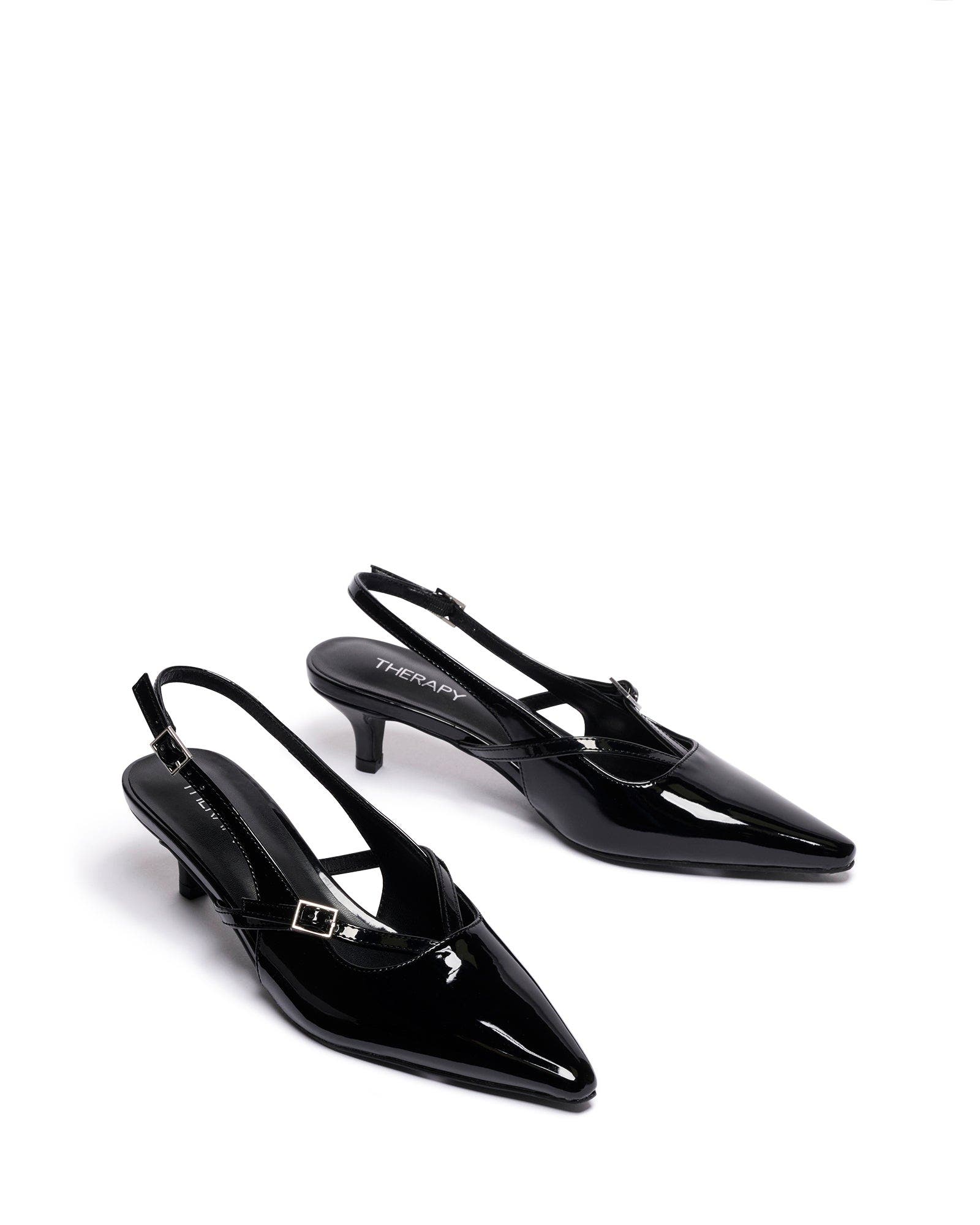 Therapy Australia Irving Slingback Pointed Toe Heel, Main, color, Black Patent Pu