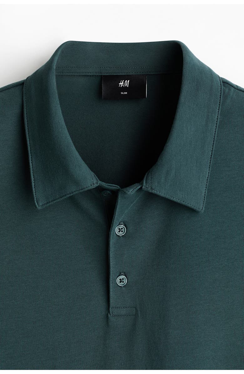 H&M 3-pack Slim Fit Polo Shirt, Alternate, color, Teal