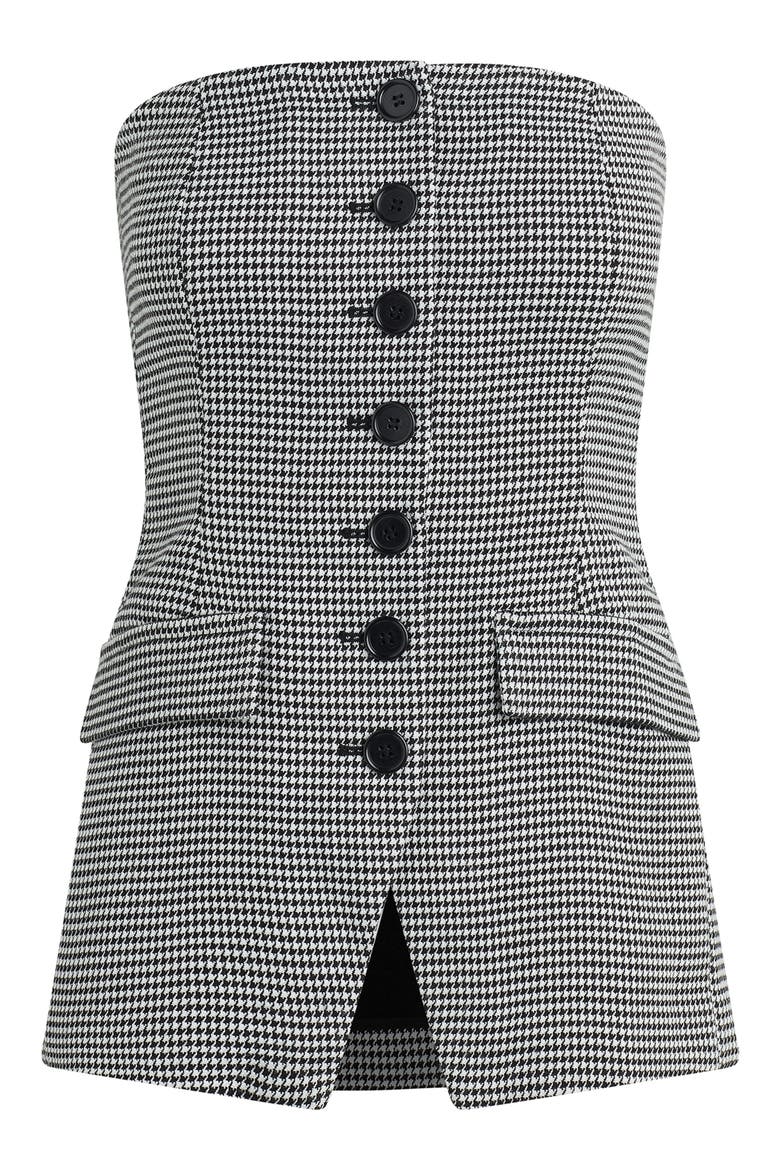 The Phoebe Bustier Top, Alternate, color, MICRO BW HOUNDSTOOTH
