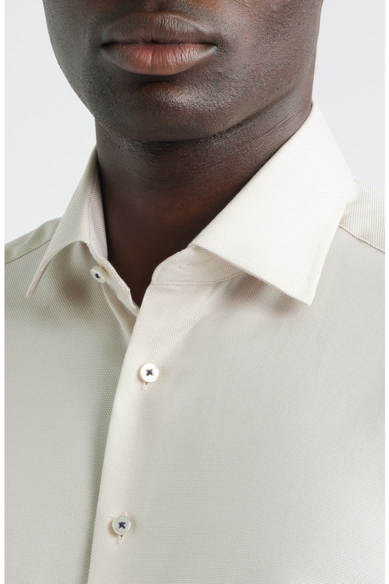 Modern Fit Solid Non-Iron Cotton Oxford Cloth Dress Shirt, Alternate, color, KHAKI