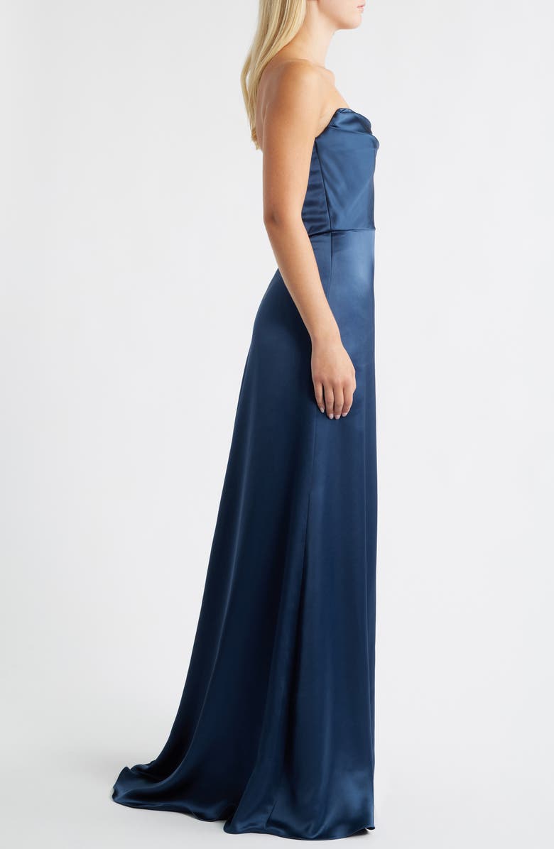 Amsale Jara Strapless Dress, Alternate, color, French Blue