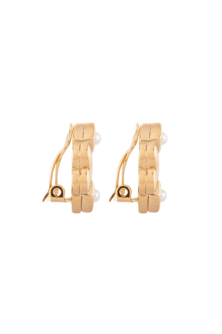 1980s Vintage Nina Ricci Faux Pearl Twist Clip-On Earrings, Alternate, color, Ninna Ricci