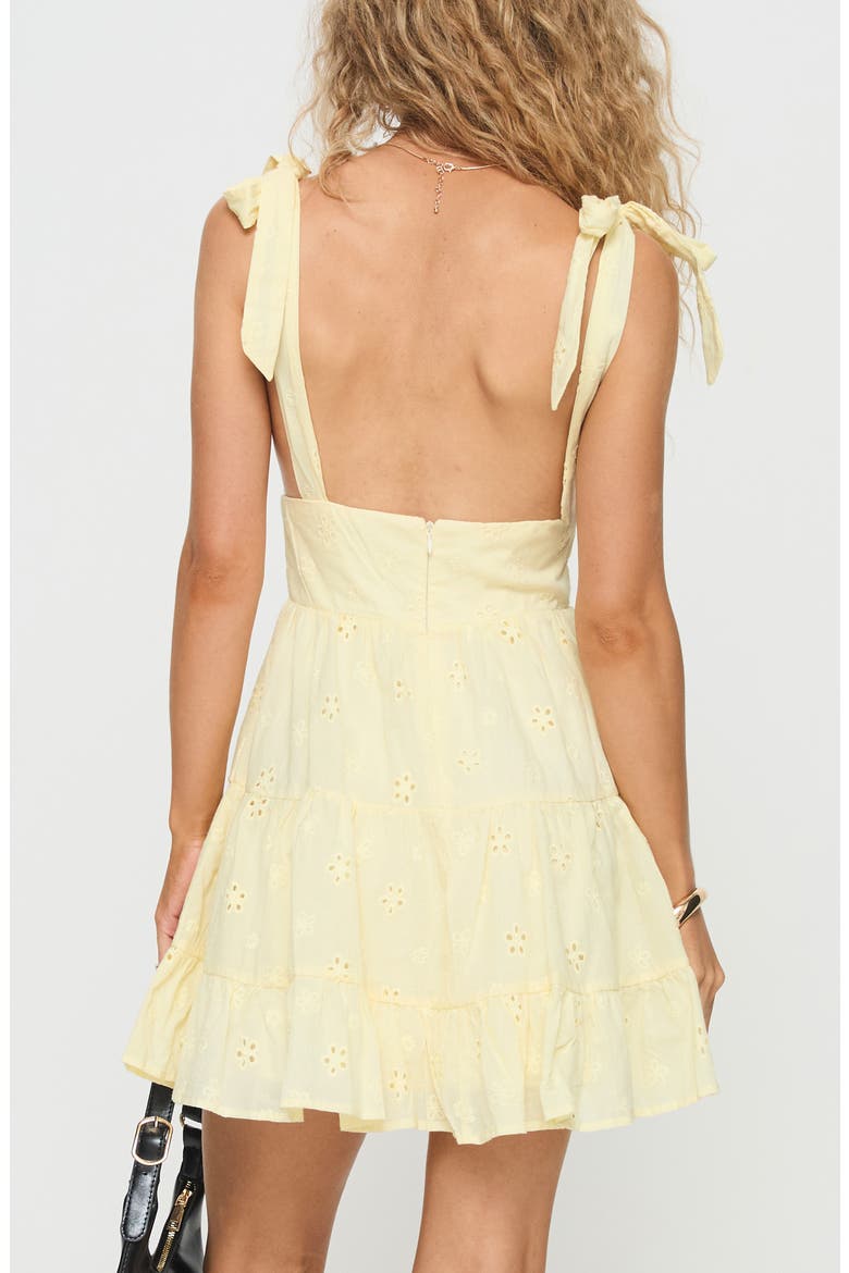 Galvis Floral Eyelet Cotton Minidress, Alternate, color, YELLOW