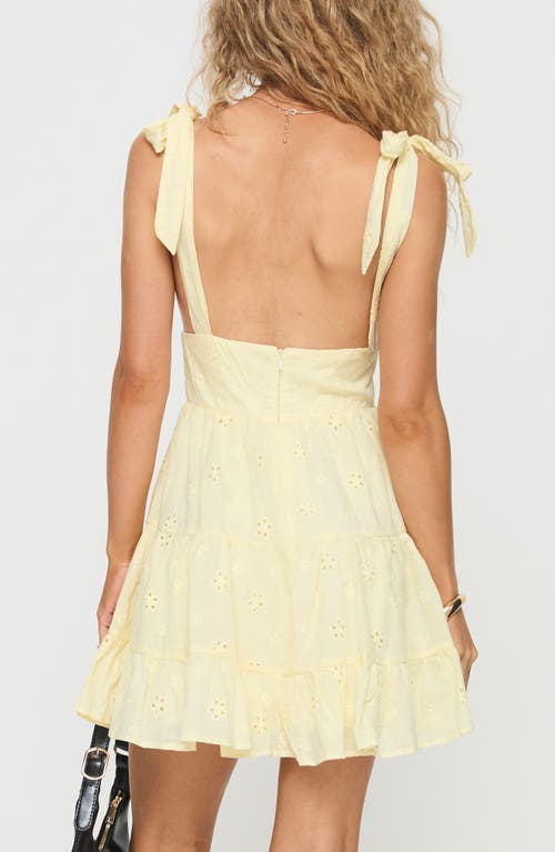 PRINCESS POLLY PRINCESS POLLY GALVIS FLORAL EYELET COTTON MINIDRESS