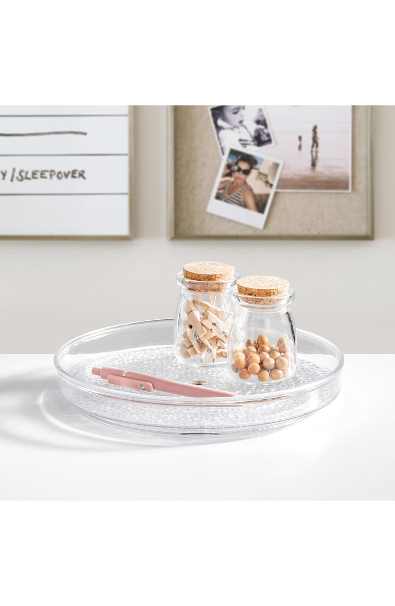 iDesign 9-Inch Plastic Lazy Susan Organizer for Bathroom - Set of 2 - Clear, Alternate, color, Clear