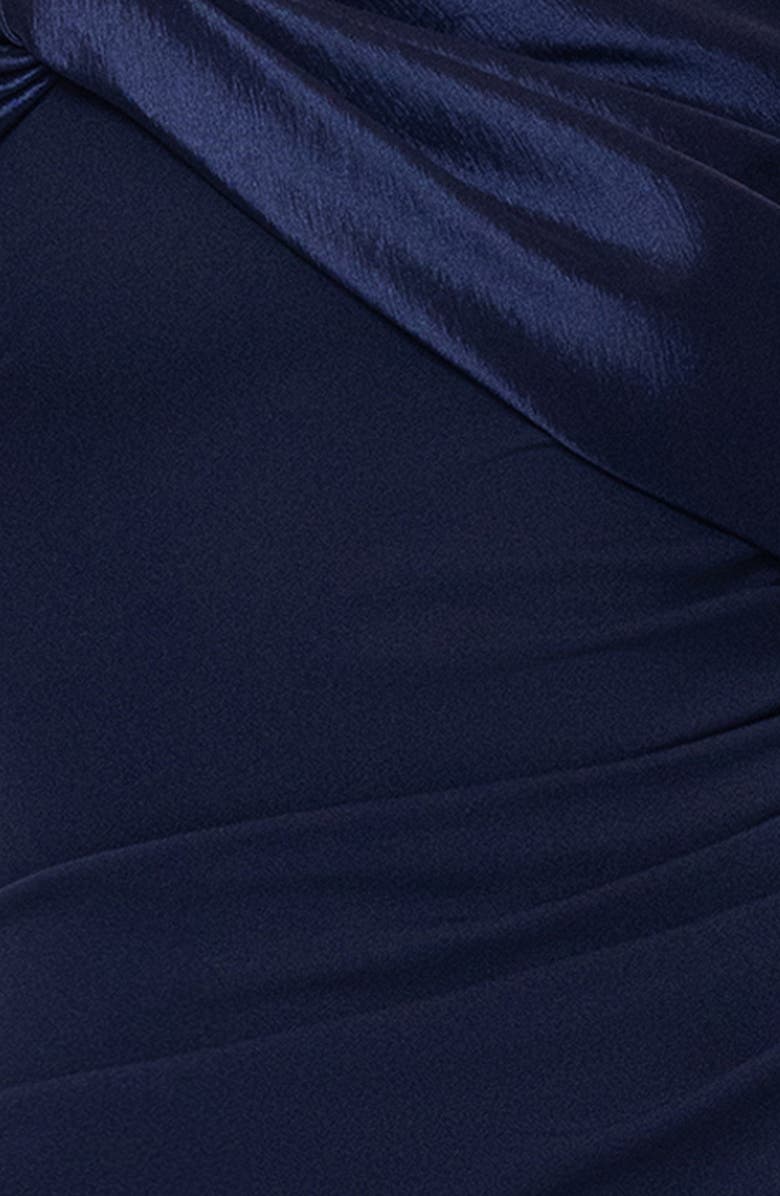 Betsy & Adam Off the Shoulder Scuba Crepe Cocktail Dress, Alternate, color, Navy