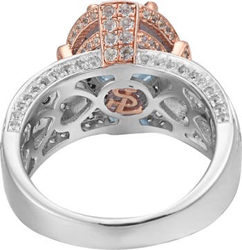 Blue & White Topaz Two-Tone Ring