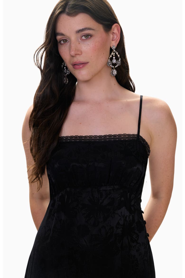Neveah Jacquard Cami Dress, Alternate, color, Noir