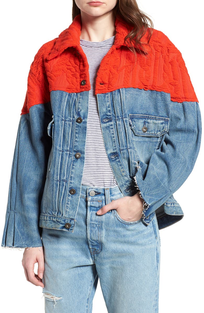 Levi's<sup>®</sup> Made & Crafted<sup>™</sup> Native Mixed Media Trucker Jacket, Main, color,