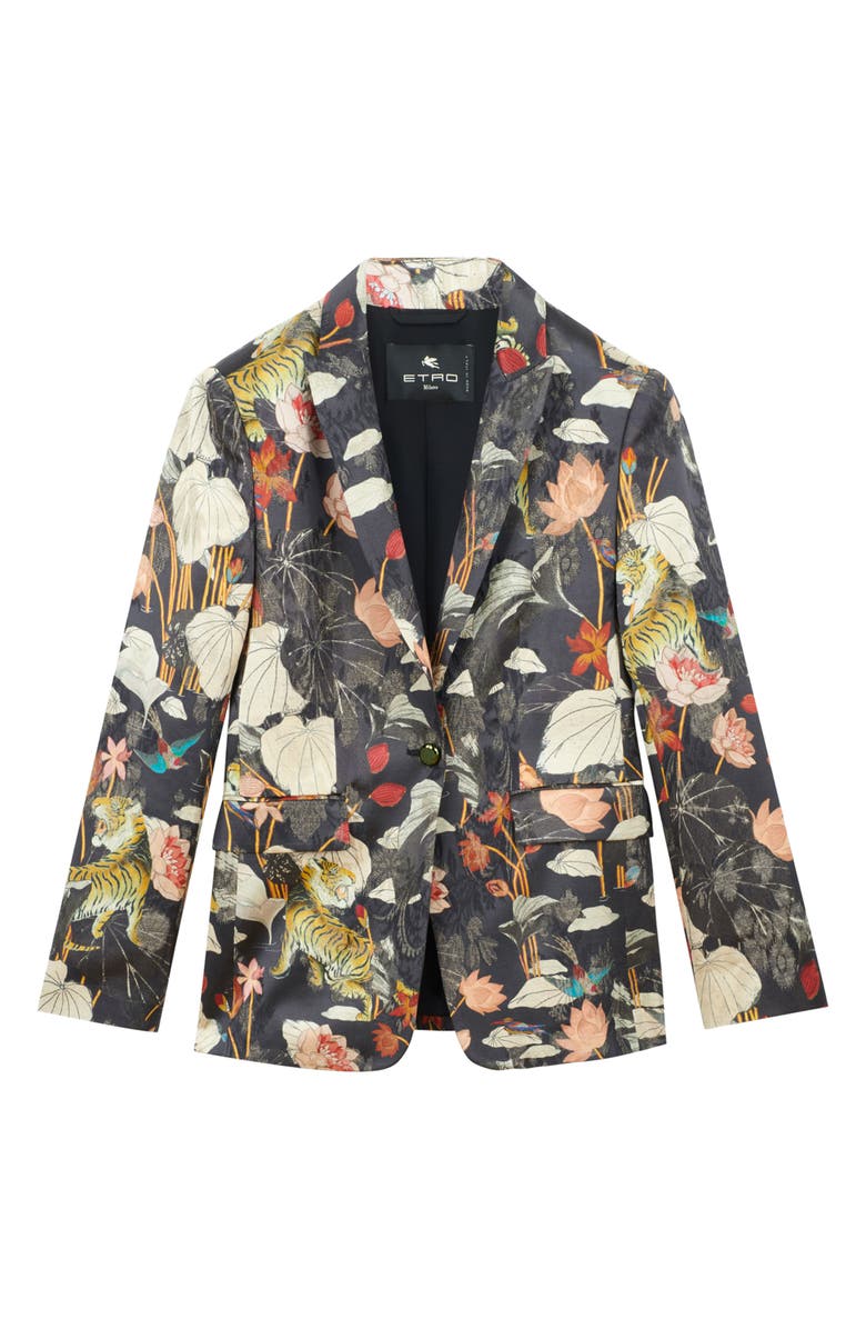 Etro Panarea Floral Metallic Brocade Blazer, Alternate, color, 