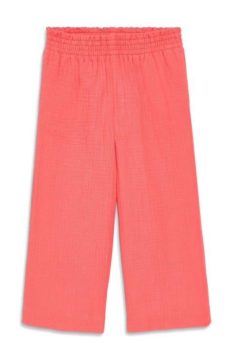 Kids Cotton Gauze Cropped Easy Pant