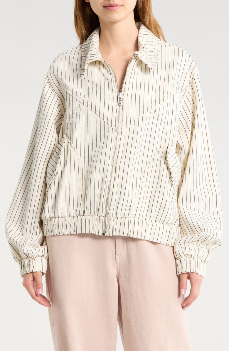 BLANKNYC Railroad Jacket, Alternate, color, Sail Away - Rail Road Fabric