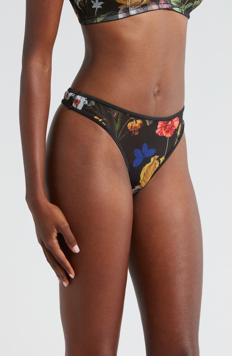 KILO BRAVA Floral Mesh Thong, Alternate, color, Botanical Garden