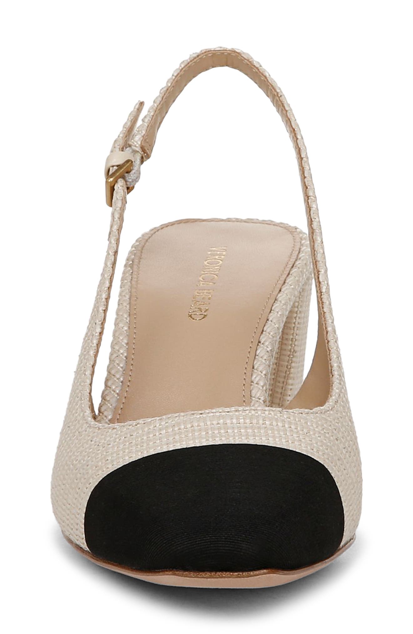 Veronica Beard Cap Toe Slingback Pump, Alternate, color, Natural/ Black