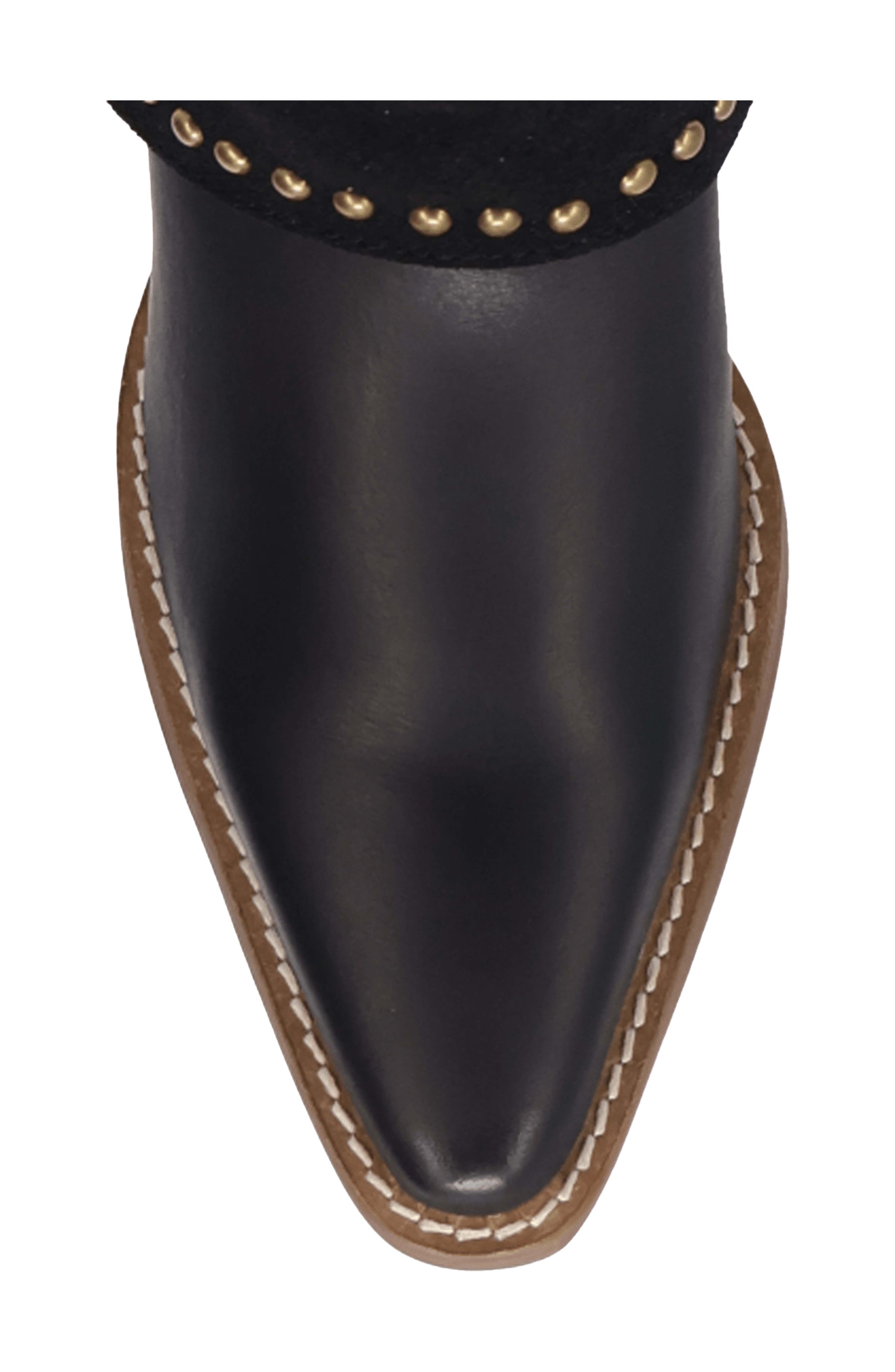 Off the Cuff Leather Boot, Alternate, color, BLACK