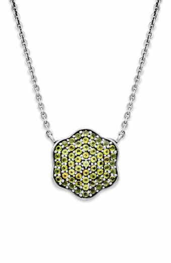 Pavé Peridot Clover Pendant Necklace