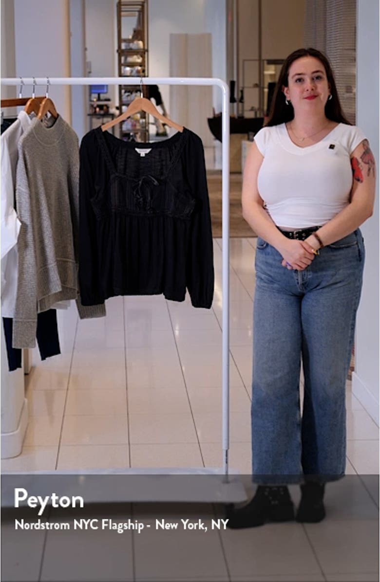 Lace Detail Cotton Blend Top, sales video thumbnail