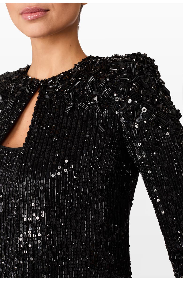 Jenny Packham Gaia Jacket, Alternate, color, Liquorice