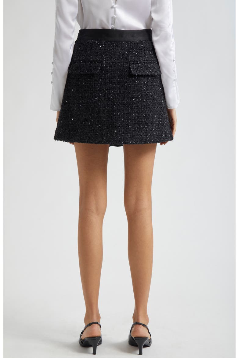 Metallic Tweed Miniskirt, Alternate, color, SOLID BLACK