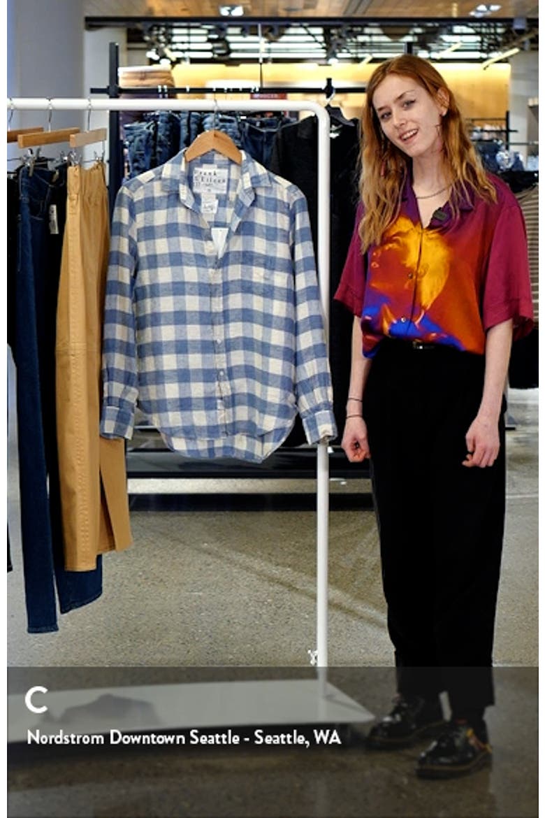 Eileen Plaid Relaxed Button-Up Linen Shirt video