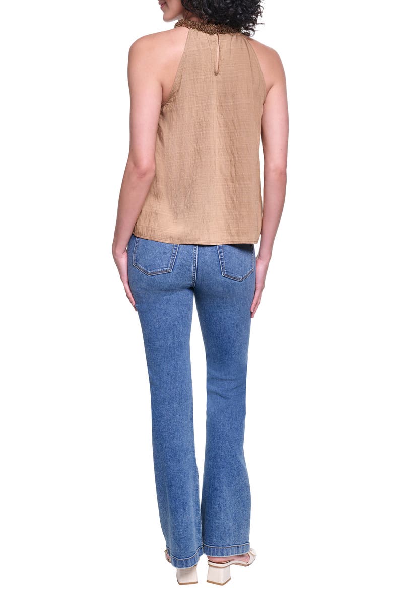 Embellished Neck Sleeveless Top, Alternate, color, CARTOUCHE
