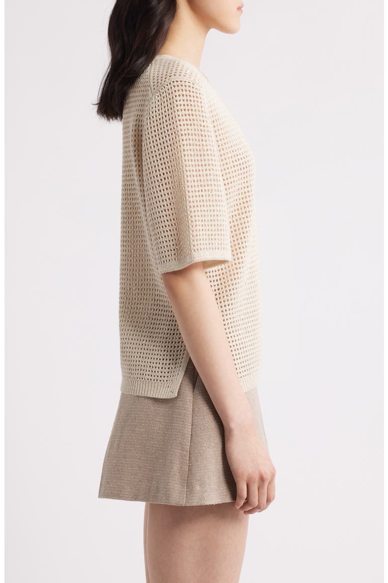 Beck Open Stitch Sweater, Alternate, color, NATURAL