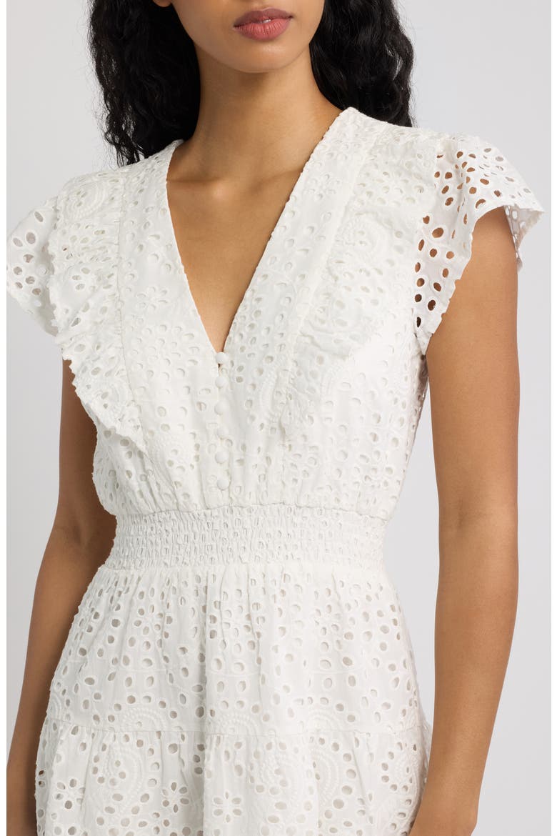 Lil Jane Eyelet Lace Minidress, Alternate, color, WHITE