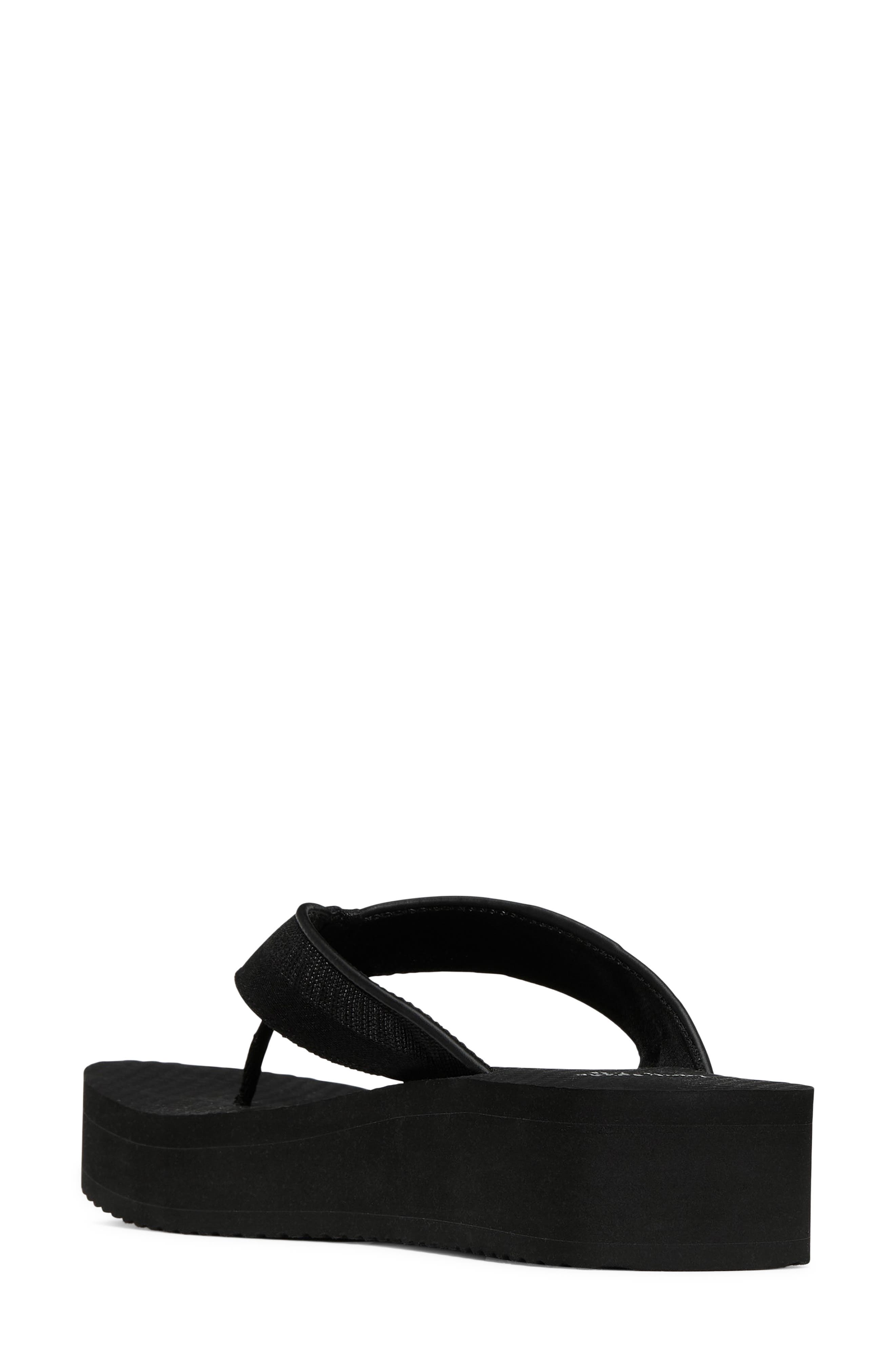 Kate Spade New York sam icon platform wedge flip flop, Alternate, color, Black
