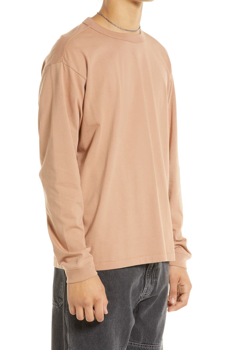 Long Sleeve Crewneck T-Shirt, Alternate, color, TAN PRALINE