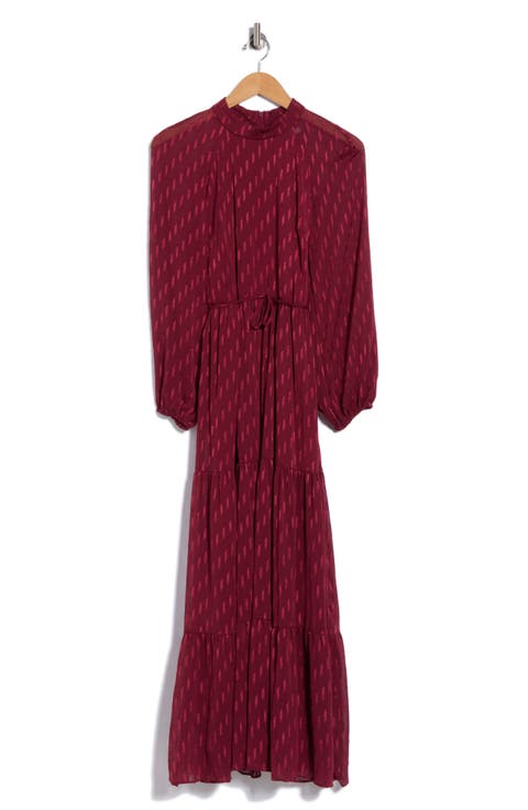 Mock Neck Long Sleeve Maxi Dress