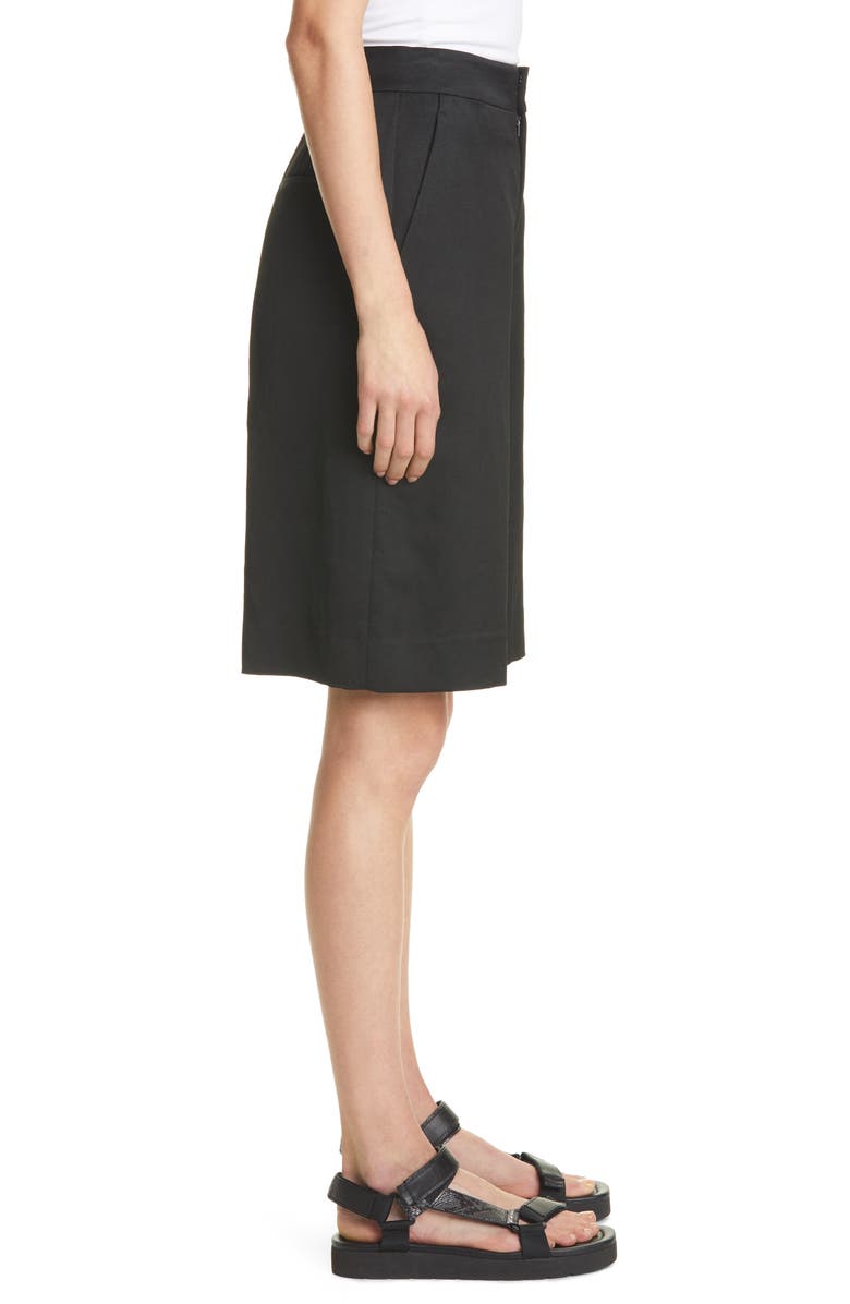 Vince Wide Leg Linen Blend Shorts, Alternate, color, Black