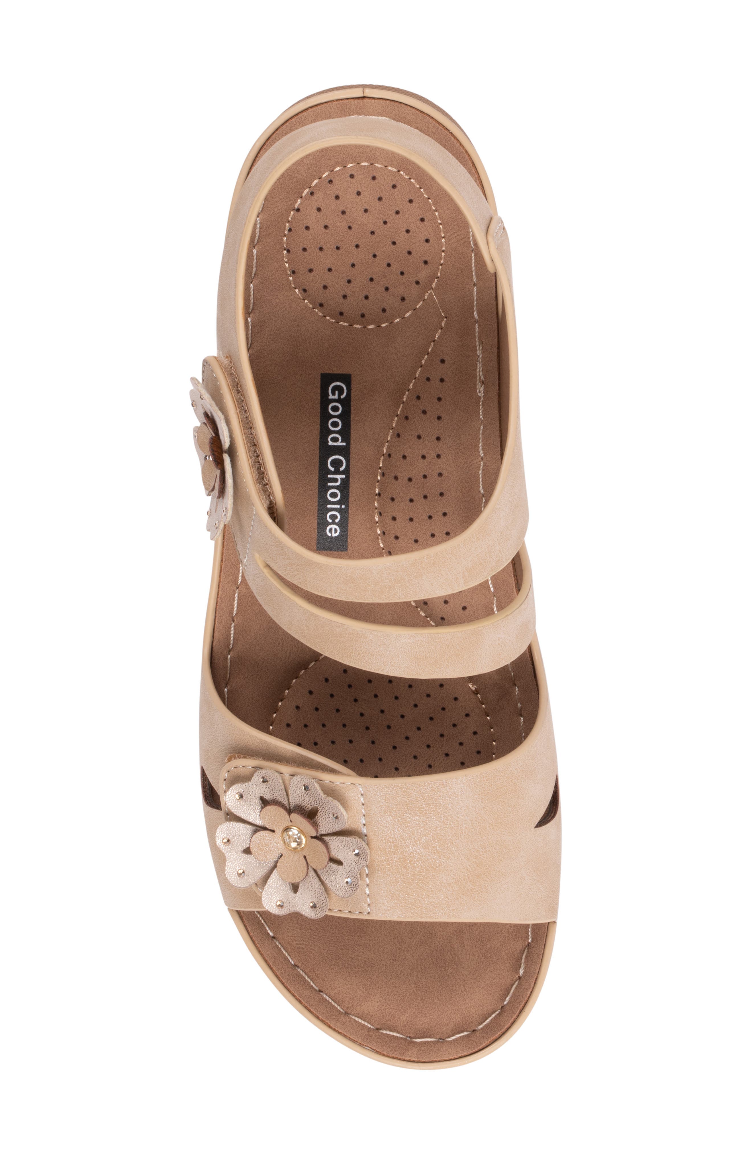 Cadance Flower Sandal, Alternate, color, BEIGE