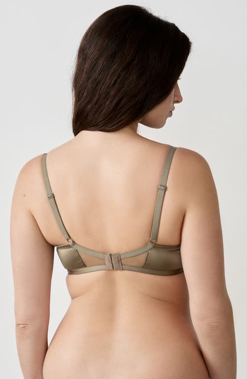 Etam Amaryllis Embroidered Underwire Demi Bra In Brown
