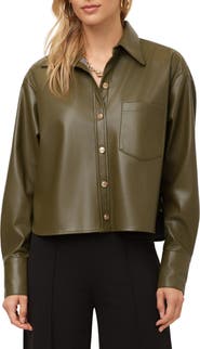 FIFTEEN TWENTY Victoria Faux Leather Button-Up Shirt