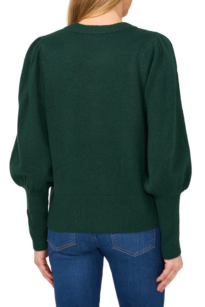 Sequin Bow Detail Sweater, Alternate, color, WINDSOR MOSS