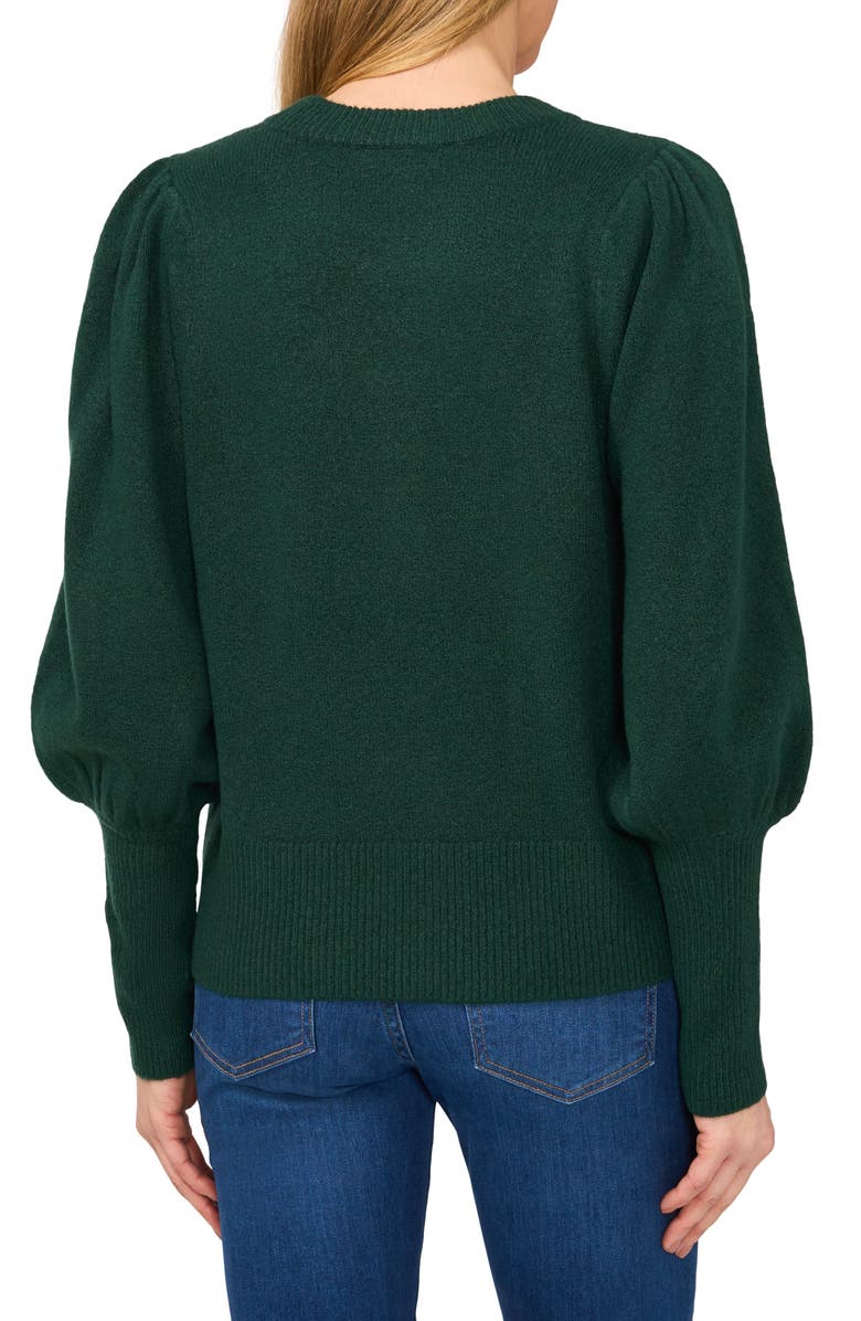 CeCe Sequin Bow Detail Sweater, Alternate, color, Windsor Moss