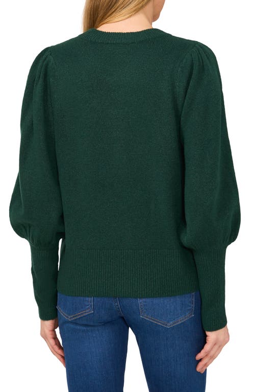 Cece Sequin Bow Detail Sweater In Windsor Moss