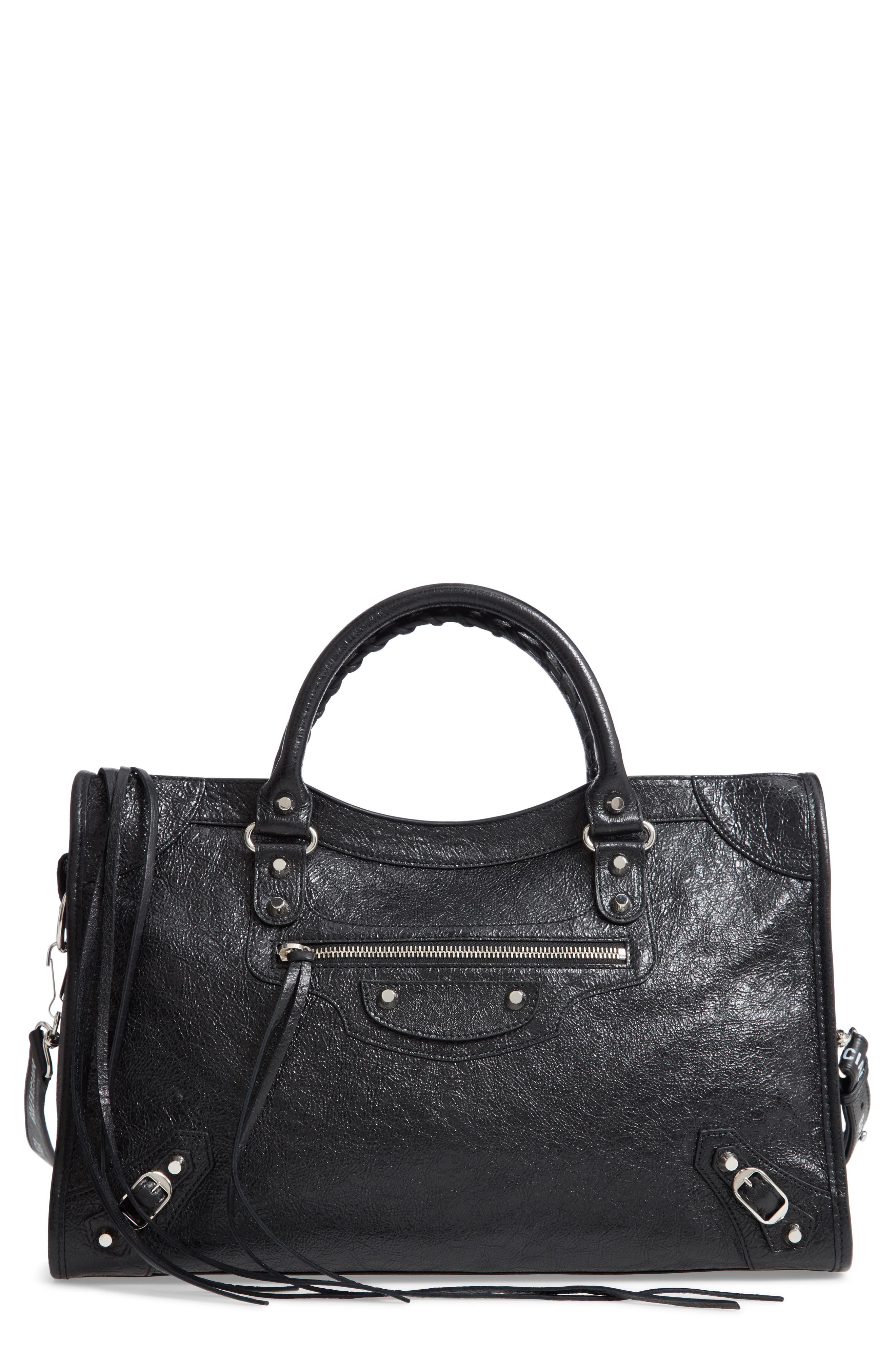 Balenciaga Classic City AJ Logo Strap Leather Tote, Main, color, 