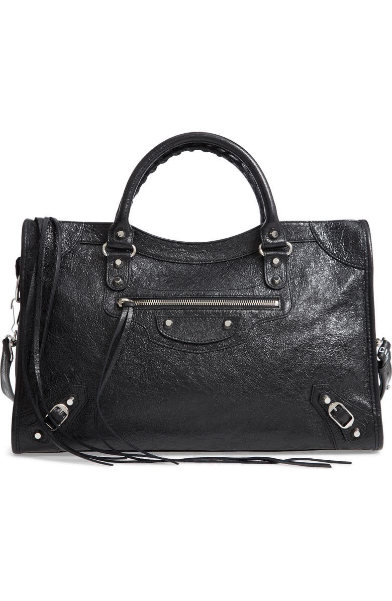 Balenciaga Classic City AJ Logo Strap Leather Tote, Main, color,