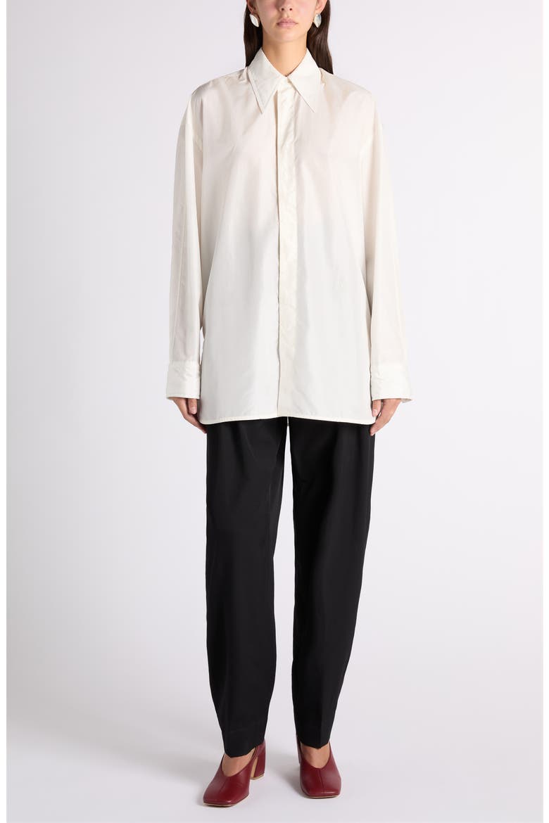 Oversize Cotton Button-Up Shirt, Alternate, color, 9107 PARCHMENT