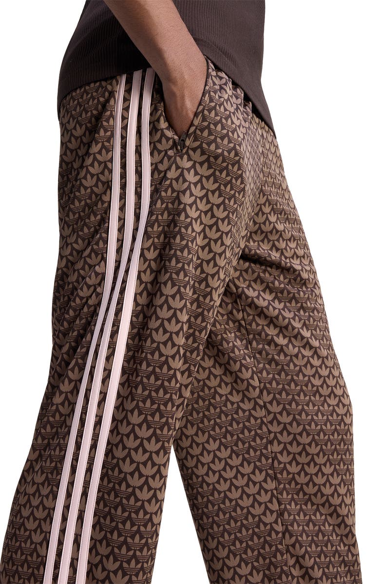 adidas Monogram Firebird Recycled Polyester Track Pants, Alternate, color, Coffee/ Earth / Sandy Pink
