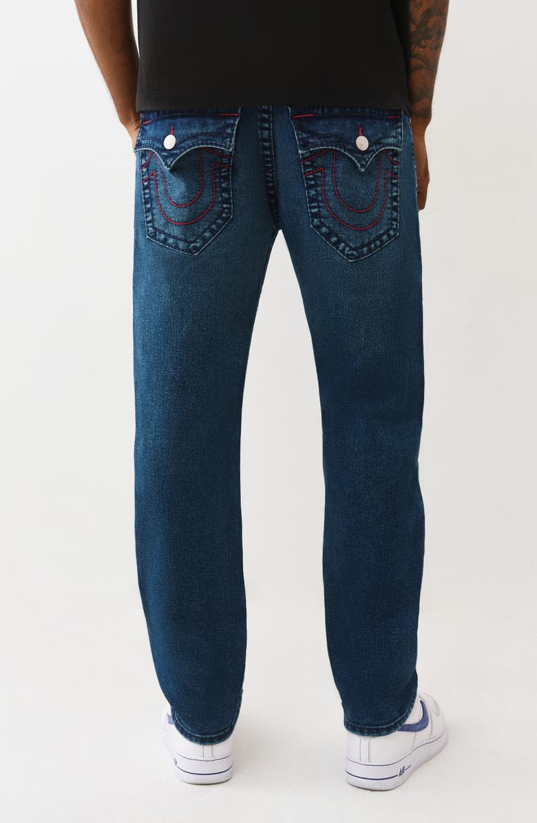 True Religion Geno Big T Flap Slim Fit Jeans, Alternate, color, Dark Shivering Wash