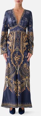 Camilla V Neck Dress With Flared Sleeve