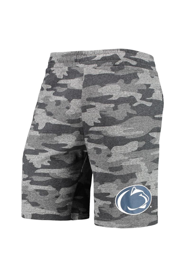 Men's Concepts Sport Charcoal/Gray Penn State Nittany Lions Camo Backup Terry Jam Lounge Shorts, Alternate, color, Charcoal