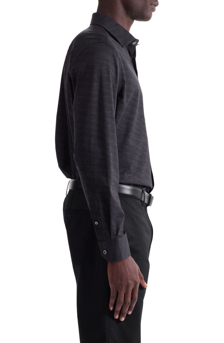 Bugatchi James OoohCotton<sup>®</sup> Herringbone Button-Up Shirt, Alternate, color, Black